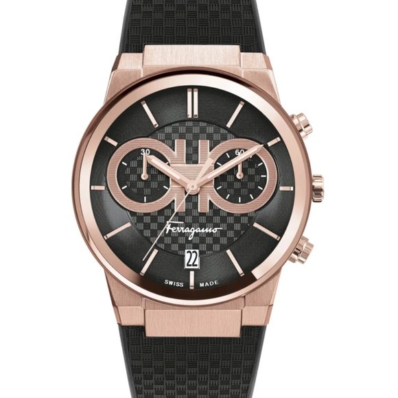 Salvadore Ferragamo 41mm Rose Gold Case Watch